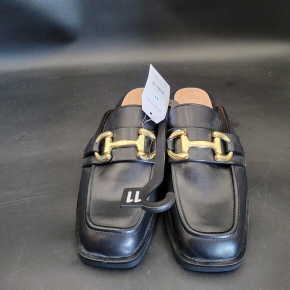 Time and Tru Women's Backless Loafer Mules 11 M Black NWT Memory Foam Comfort - Picture 4 of 7